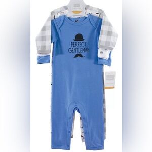 Hudson Baby Boy 3 Pack Union Suits Long Sleeve Full Length Pants Coveralls 18 M